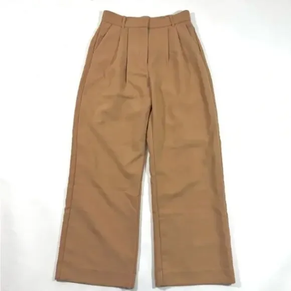 ABERCROMBIE & FITCH Sloane Tailored Pant Tan Wide Leg Sz 28/6S NWT $90 {GG29} - Picture 10 of 11